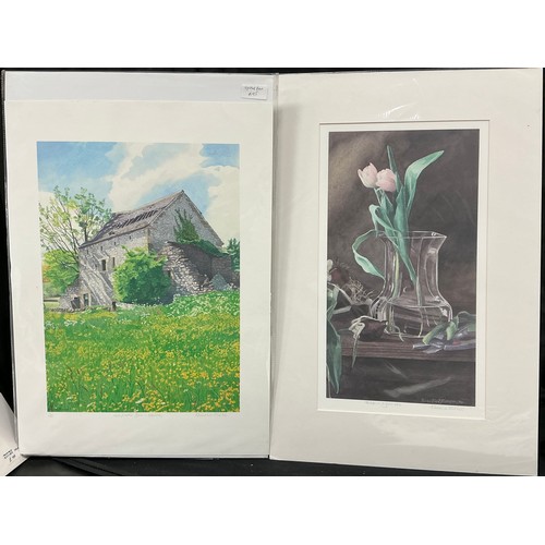 23 - Rosalind Forster (British, bn. 1948) A folio of signed limited edition gicleé prints - floral still ... 