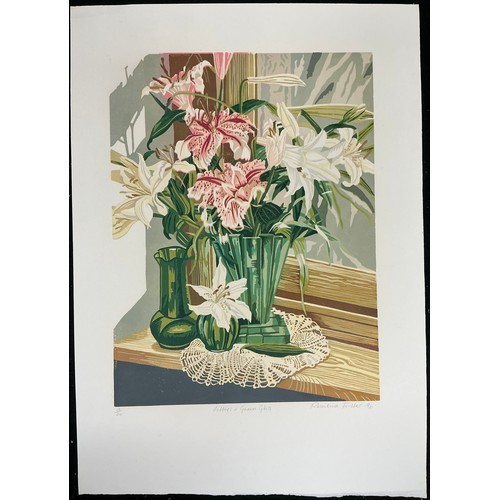 25 - Rosalind Forster (British, bn. 1948) A group of seven linocut prints - Cymbidiums, signed, artist’s ... 
