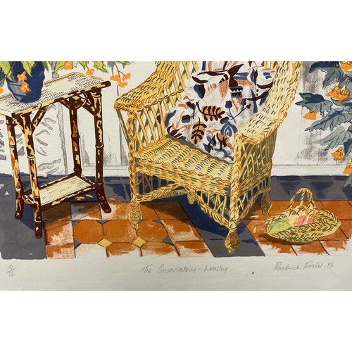 27 - Rosalind Forster (British, bn. 1948) A set of three - The Conservatory Chair, Wensleydale;  The Cons... 