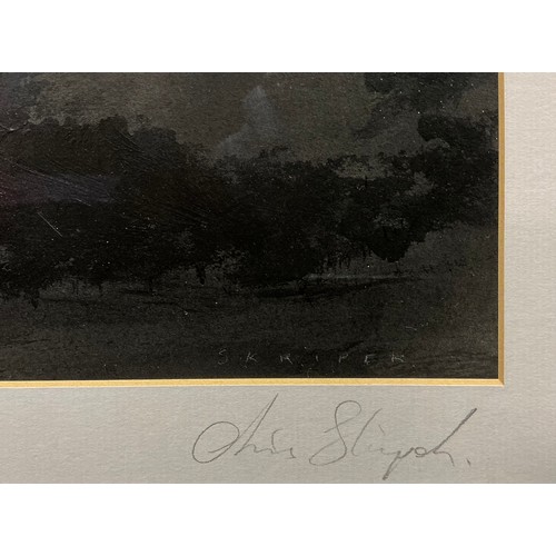 37 - Chris Skripek (Modern British, 20th / 21st century) Derbyshire I, monochromatic ‘light in landscape’... 