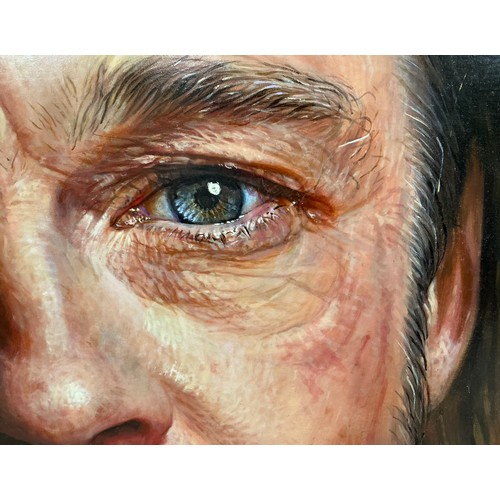 41 - Altus Pajor (Polish, bn. 1965) 
Brad Pitt 
signed, oil on canvas, 122cm x 92cm