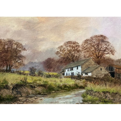 43 - William (Bill) Makinson, 
Brookside Farmhouse 
signed, oil on canvas, 28.5cm x 39cm
