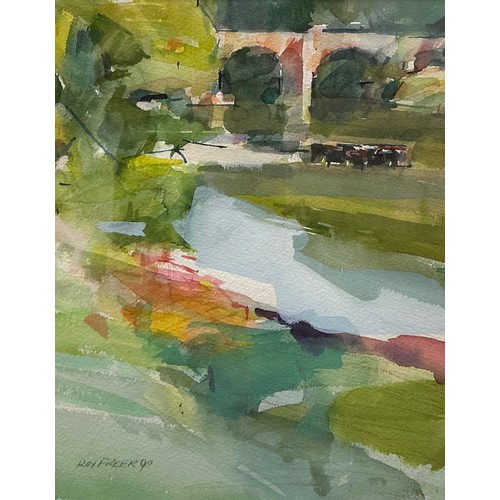 48 - Roy Freer (1938-2021) 
Riverside view in summer 
signed, watercolour, 31cm x 23.5cm