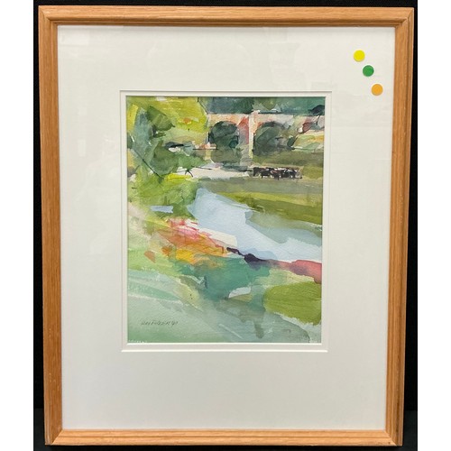 48 - Roy Freer (1938-2021) 
Riverside view in summer 
signed, watercolour, 31cm x 23.5cm