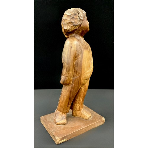 51 - Alfonso Fortuna (Italy, bn. 1953) 
Small Child Standing 
European Walnut, 50cm high