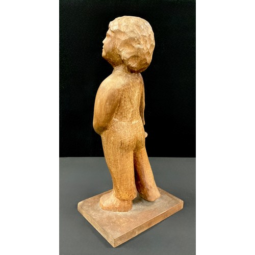 51 - Alfonso Fortuna (Italy, bn. 1953) 
Small Child Standing 
European Walnut, 50cm high