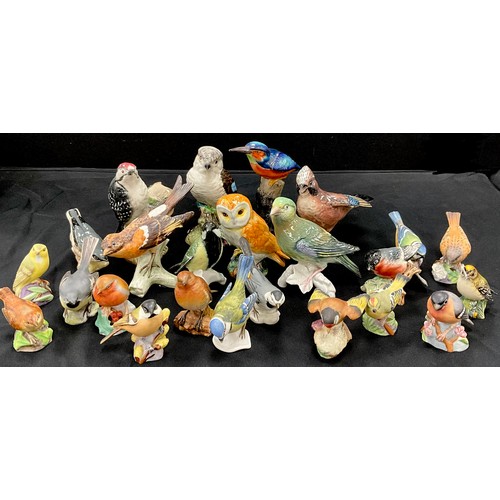 16 - Beswick and other birds including, Kookaburra, Jay, Lesser spotted woodpecker, owl, etc, others incl... 