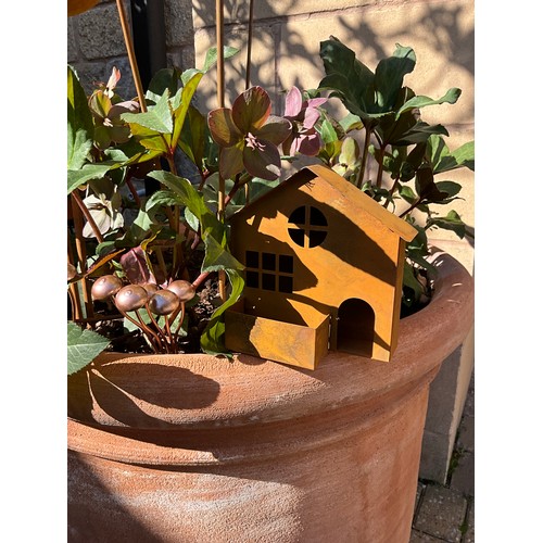 228 - Garden Interest - garden ornaments and other including, a group of weathered metal garden stakes inc... 