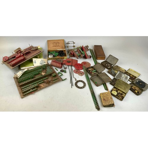 6049 - Meccano - various parts and components, Instructions Outfit No.10, gears, pulleys, brackets, etc (qt... 