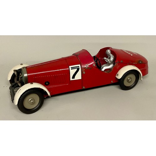 6000 - A 1930's Marklin tinplate Constructor Mercedes Benz Racing Car in red with off white wheel arches, c... 