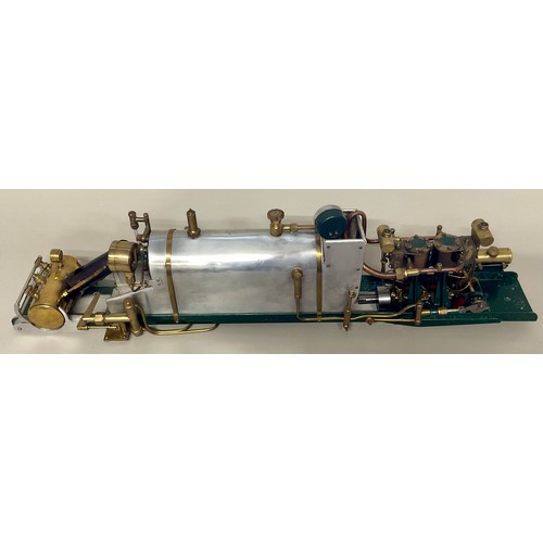 6012 - A large kit-built 80psi model live steam boiler, 77cm wide, with The Victoria model steamboat club b... 