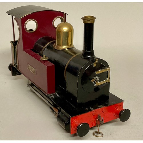 6022 - Live Steam - A scratch built live steam 1 Gauge 0-4-0 locomotive, with burgundy livery, red buffer b... 