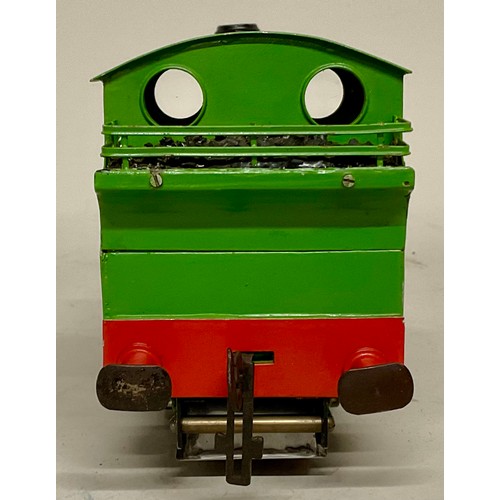6023 - Live Steam - A scratch built live steam 1 Gauge 0-4-0 locomotive, with green livery, red buffer beam... 