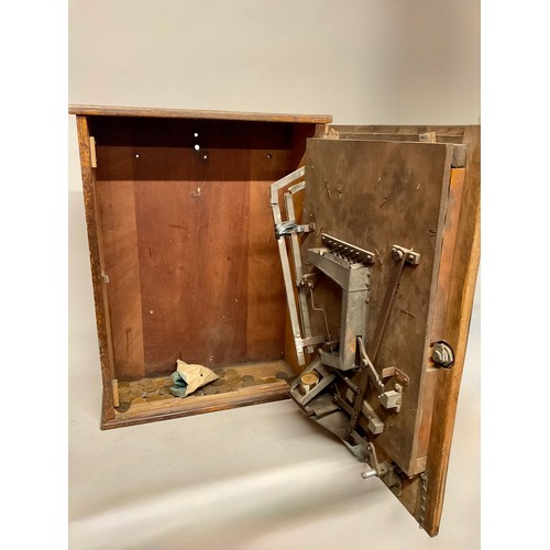 A mid 20th century Allwin penny slot pinball machine, oak case, 60.5cm ...