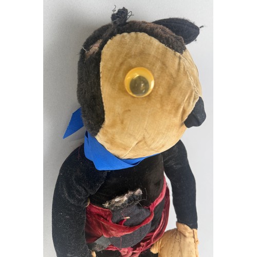 6054 - A Mickey Mouse plush toy, probably by Dean's Rag Book Co., approx. 60cm long, playworn, c.1930