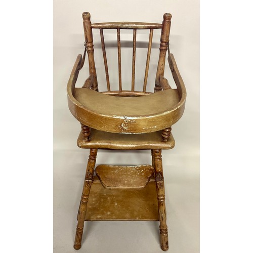 6035 - A 19th / early 20th century metamorphic doll’s high chair.