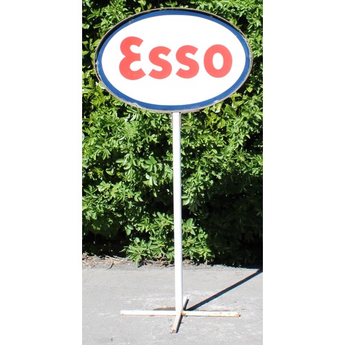 Petroliana - a vintage enamel double sided oval garage forecourt sign ...