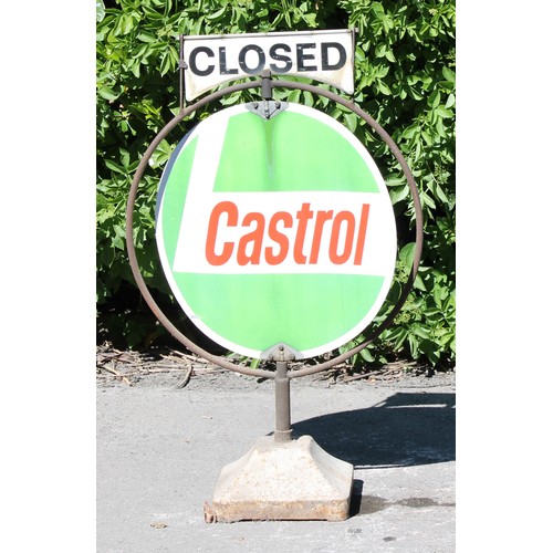 8050 - Petroliana - a vintage double-sided revolving garage forecourt sign and stand, CASTROL, 111cm high

... 