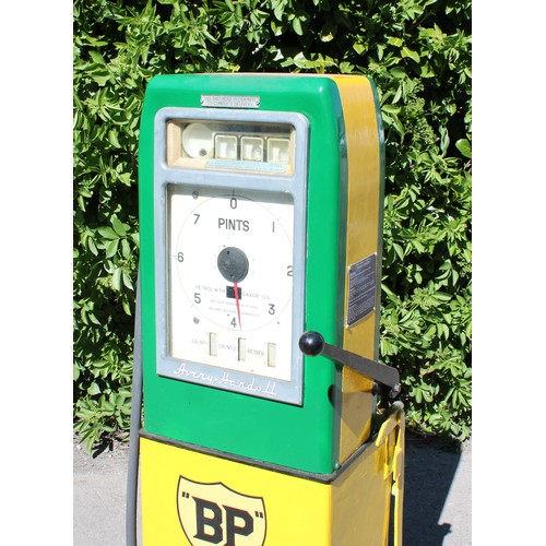 8042 - Petroliana - a vintage Avery-Hardoll petrol/oil pump trolley, later painted with in BP green and yel... 