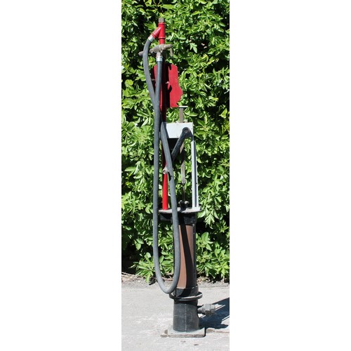 8046 - Petroliana - a vintage Bowser garage forecourt hand cranked skeleton petrol pump, model 10C, painted... 
