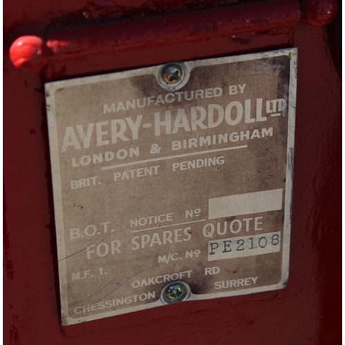 8043 - Petroliana - a vintage Avery-Hardoll petrol/oil pump trolley, M/C. No. PE2108, later painted with in... 