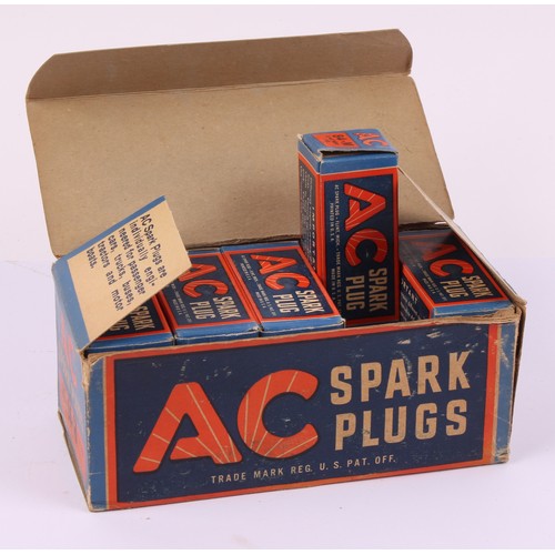 8027 - Automobilia - a box of vintage AC SPARK PLUGS, containing ten individually packaged plugs, AC Spark ... 