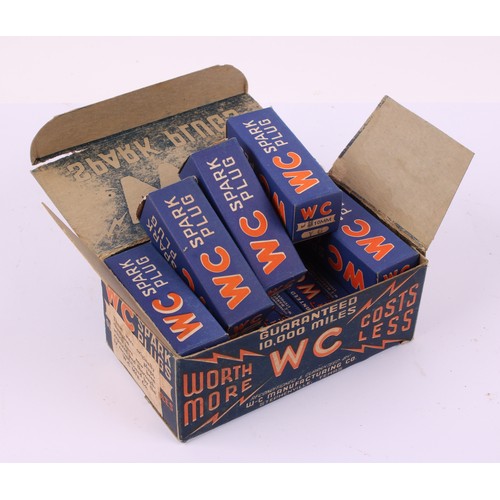 8030 - Automobilia - five boxes of WC SPARK PLUGS, each containing ten individually packaged plugs, W-C Man... 