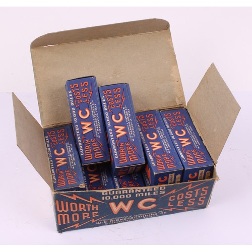 8030 - Automobilia - five boxes of WC SPARK PLUGS, each containing ten individually packaged plugs, W-C Man... 