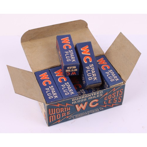 8030 - Automobilia - five boxes of WC SPARK PLUGS, each containing ten individually packaged plugs, W-C Man... 
