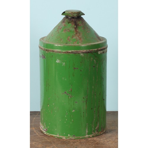 8003 - A 1970's ten litre can, FINNIGAN'S WAXOYL, illustrated with a car and instructions, 38cm high; a pet... 