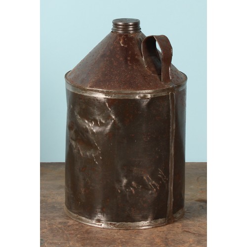8003 - A 1970's ten litre can, FINNIGAN'S WAXOYL, illustrated with a car and instructions, 38cm high; a pet... 