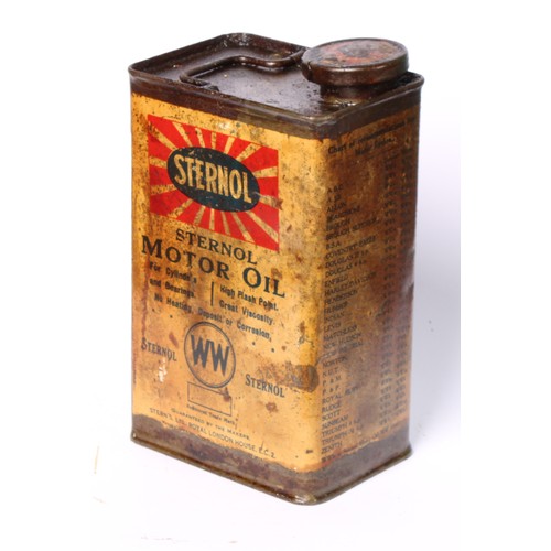 Petroliana - a vintage rectangular oil can, STERNOL MOTOR OIL, sealed ...