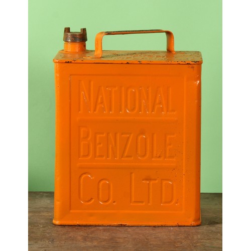 8039 - Petroliana - a two gallon rectangular petrol can, PRATTS, brass cap, 31cm high, later repainted; oth... 
