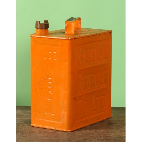 8039 - Petroliana - a two gallon rectangular petrol can, PRATTS, brass cap, 31cm high, later repainted; oth... 