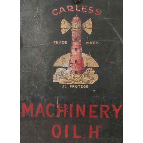 8028 - Automobilia - a Carless Capel & Leonard London forecourt oil dispenser cabinet, hinged locking plate... 