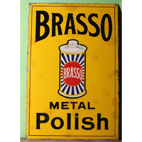 Advertising - an early 20th century enamel sign, BRASSO METAL Polish ...