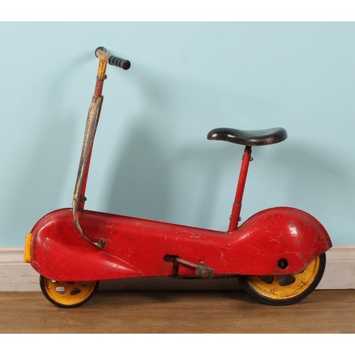 8054 - A mid 20th century Mobo pedal scooter, 78cm long; a Triang pedal car, as a vintage fire engine, Duke... 