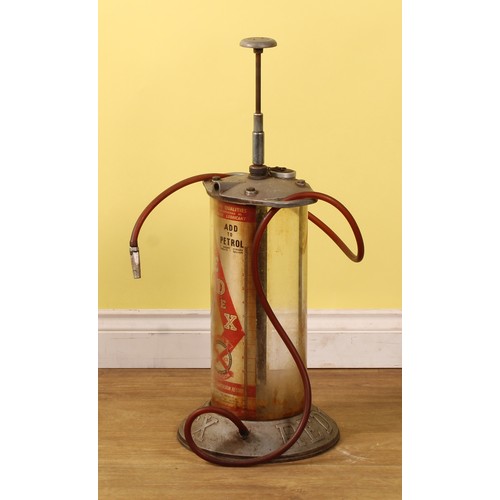 8014 - A mid 20th century alloy and glass garage forecourt dispensing pump, REDEX, 64cm high

... 