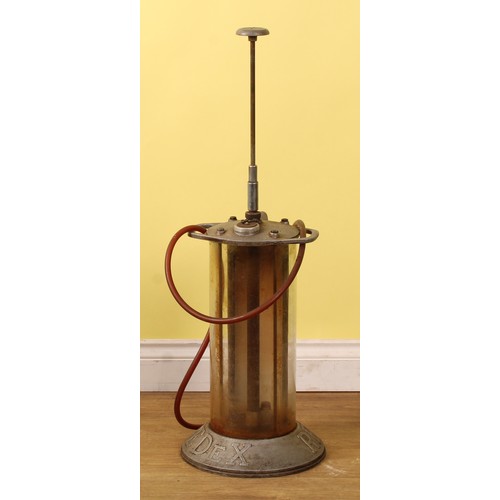 8014 - A mid 20th century alloy and glass garage forecourt dispensing pump, REDEX, 64cm high

... 