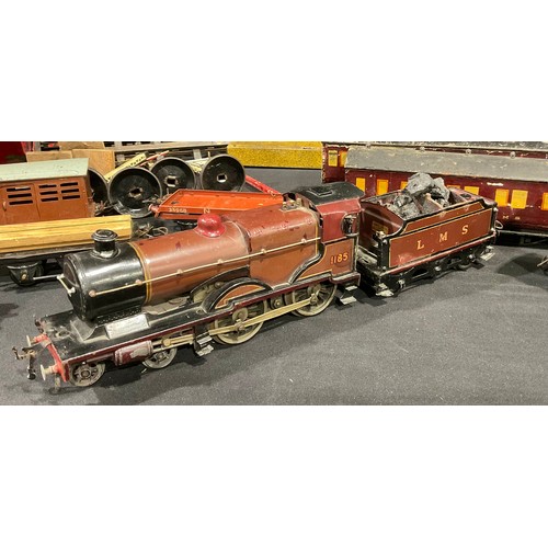 6050 - Hornby Dublo - A Hornby O gauge No.2 Compound 4-4-0 Locomotive & Tender, No. 1185, in LMS maroon liv... 