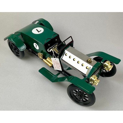 6024A - A Mamod live steam Le Mans Racer LM1R, green livery, number 7 decals, limited edition no.270, comple... 