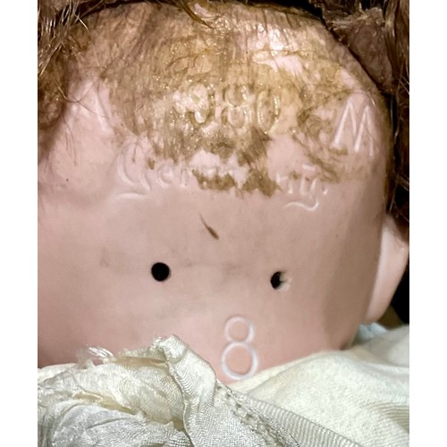 6041A - Dolls - An early 20th century German bisque headed doll by Armand Marseille, the back of the head ma... 