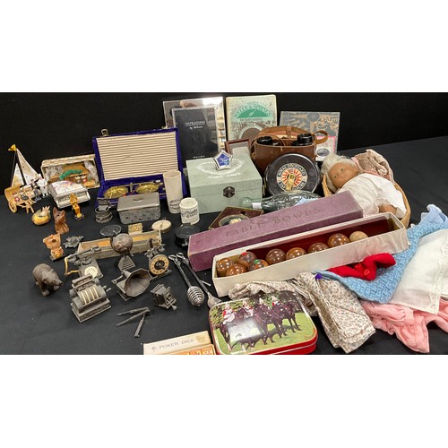1056 - Boxes and objects - Victorian cold cream jars, table bowls, novelty pencil sharpeners, a Royal Docky... 