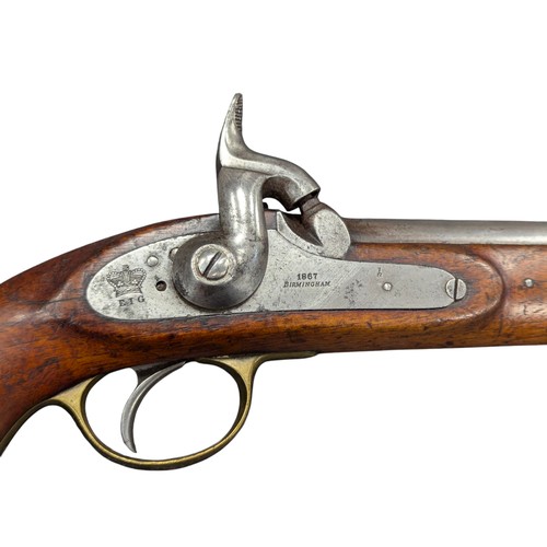5008 - Victorian East India Government Cavalry Service Percussion Pistol, c.1867, percussion cap mechanism,... 