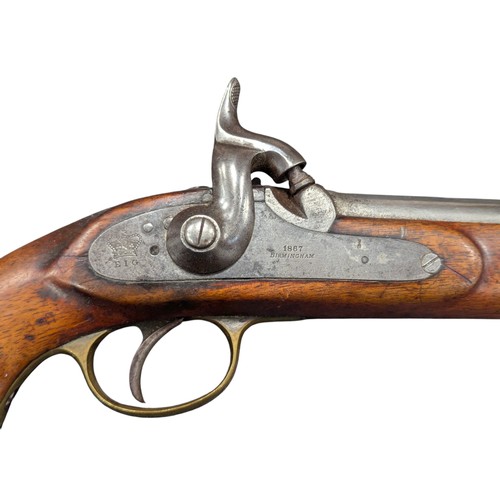 5009 - Victorian East India Government Cavalry Service Percussion Pistol, c.1867, percussion cap mechanism,... 