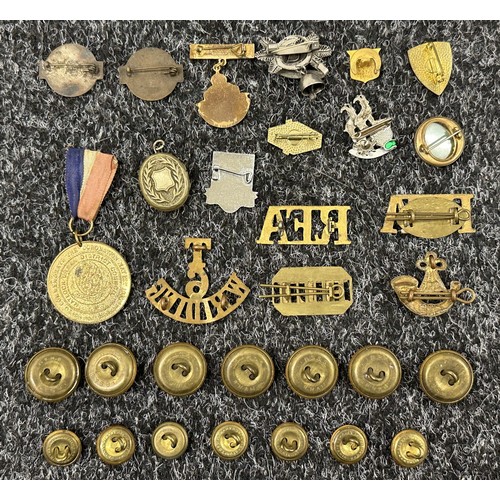 WW1 British Aerial Trench Photographs x 5 along with various GS buttons ...