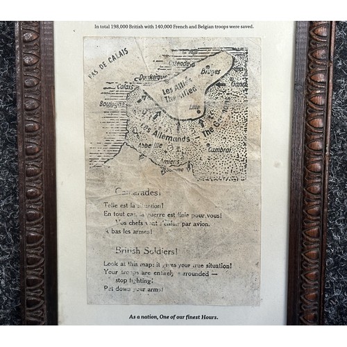 WW2 Third Reich Dunkirk Evacuation Surrender Leaflet. In frame with ...