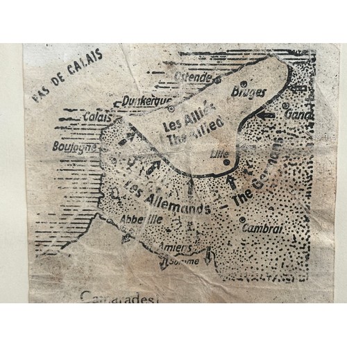 WW2 Third Reich Dunkirk Evacuation Surrender Leaflet. In frame with ...
