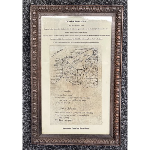 WW2 Third Reich Dunkirk Evacuation Surrender Leaflet. In frame with ...