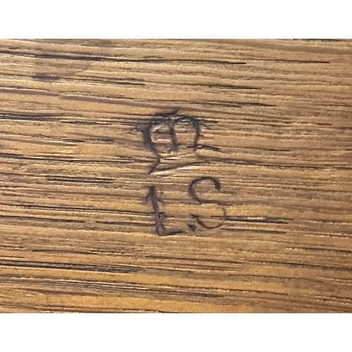 3019 - Military Salvage - a mid-20th century Ministry of Defence oak desk, stamped I. ABEL & SON (KINGSLAND... 
